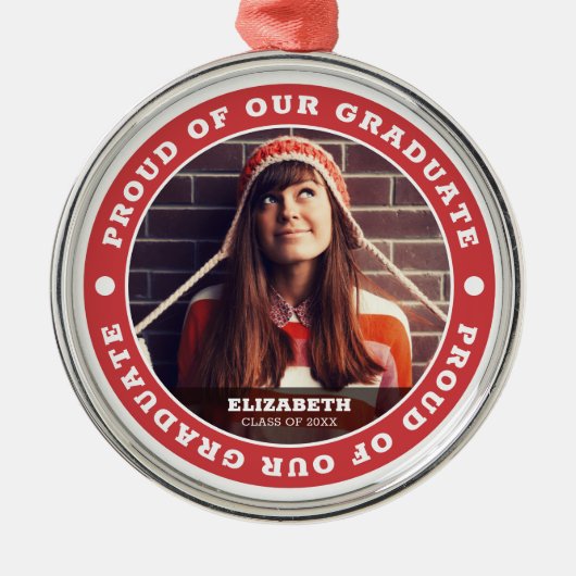 Foto van ons Afstuderen 20XX Afstuderen Metalen Ornament (Voorkant)