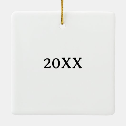 Foto van ons eerste kerstpaar keramisch ornament (Achterkant)