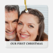 Foto van ons eerste kerstpaar keramisch ornament (Voorkant)