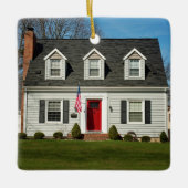 Foto van ons nieuwe Home Elegant Custom Address Keramisch Ornament (Voorkant)