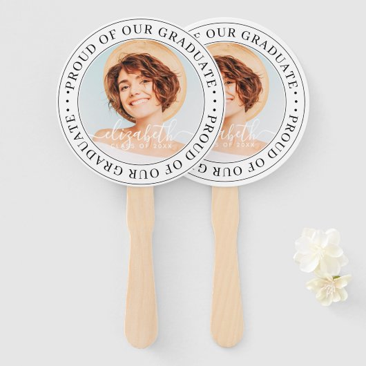 Foto van onze Afstuderen 20XX Moderne Afstuderen f Handwaaier (Voorkant en achterkant)