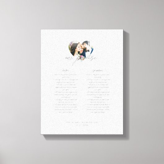 Foto van onze beloofde Passen getrouwd Wedding Vow Canvas Afdruk (Voorkant)