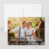 Foto van onze eerste kerstbride Groom Briefkaart (Voorkant / Achterkant)