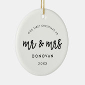 Foto van onze eerste kerstbruiloft keramisch ornament (Rechts)