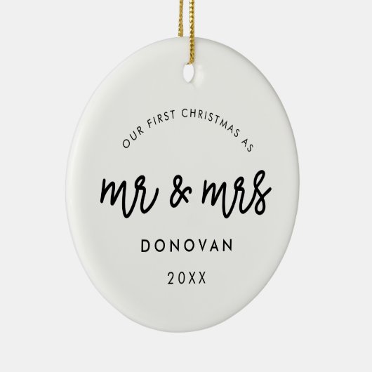 Foto van onze eerste kerstbruiloft keramisch ornament (Rechts)