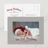 Foto van onze eerste kerstfamilie feestdagenkaart (Voorkant / Achterkant)