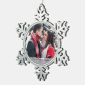 Foto van onze eerste kerstfeest samen tin sneeuwvlok ornament (Rechts)