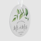 Foto van onze eerste kerstfeestelijke Pas getrouwd Ornament (voorkant)