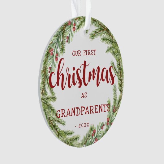 Foto van onze eerste kerstgrootouders ornament (voorkant)