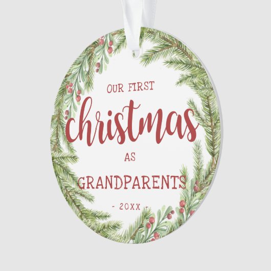 Foto van onze eerste kerstgrootouders ornament (voorkant)