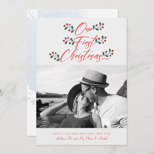 Foto van onze eerste kersthand met briefing voor P Feestdagenkaart (Voorkant / Achterkant)