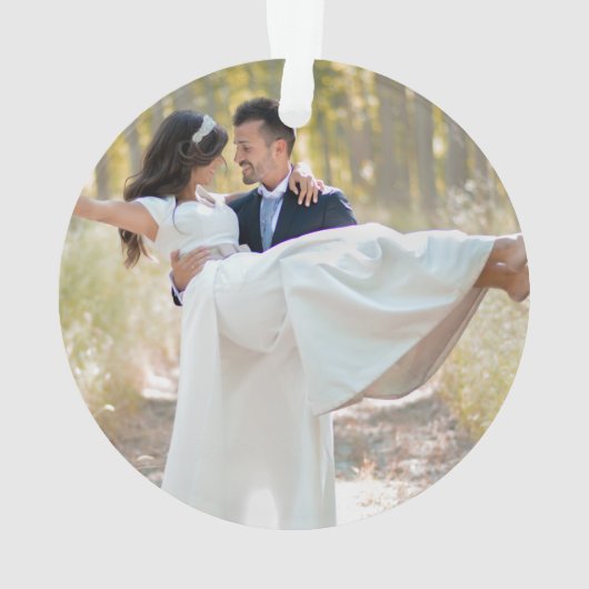 Foto van onze eerste Kerstmis, mevrouw Poinsettia  Ornament (achterkant)