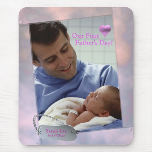  foto van onze eerste vaderdag Mousepad Muismat (Voorkant)