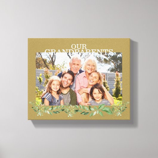 Foto van onze grootouders met GrandChildren Foliag Canvas Afdruk (Voorkant)