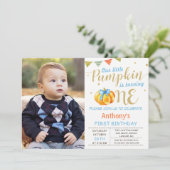 Foto van onze kleine pompoen baby van 1 september kaart (Staand voorkant)