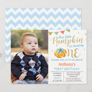Foto van onze kleine pompoen baby van 1 september kaart