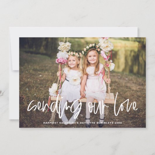 Foto van onze liefdesbriefing met Valentijnsdag ve Feestdagenkaart (Voorkant)