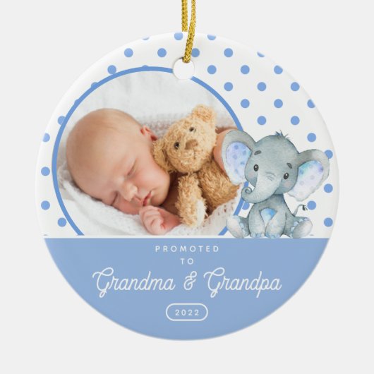 Foto van opa Baby Boy Foto Keramisch Ornament (Voorkant)