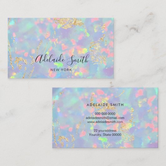foto van opal gemstone visitekaartje (Voorkant / Achterkant)