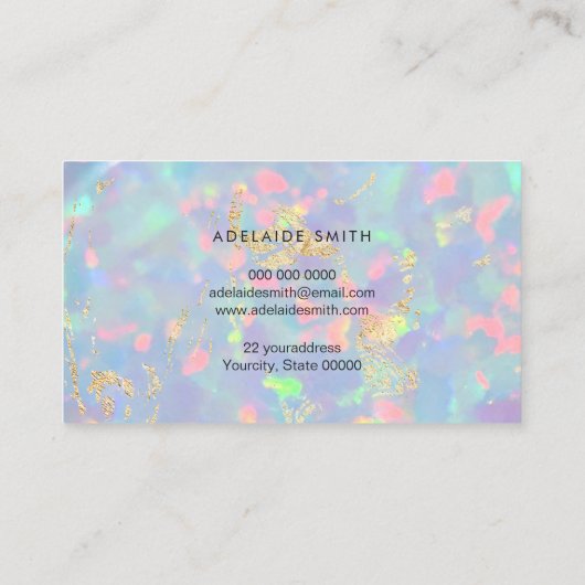 foto van opal gemstone visitekaartje (Achterkant)