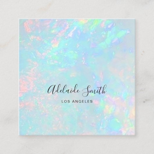 foto van opal minerale steen vierkante visitekaartje (Voorkant)