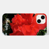 Foto van Oranje Dubbele Hibiscus Aangepaste Naam Case-Mate iPhone Case (Achterkant (horizontaal))