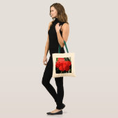 Foto van Oranje dubbelhibiscus flower Bijbelverse Tote Bag (Voorkant (model))