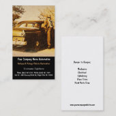  foto van oud gesmolten man en auto visitekaartje (Voorkant / Achterkant)