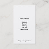  foto van oud gesmolten man en auto visitekaartje (Achterkant)