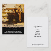  foto van oud gesmolten man en auto visitekaartje (Voorkant / Achterkant)