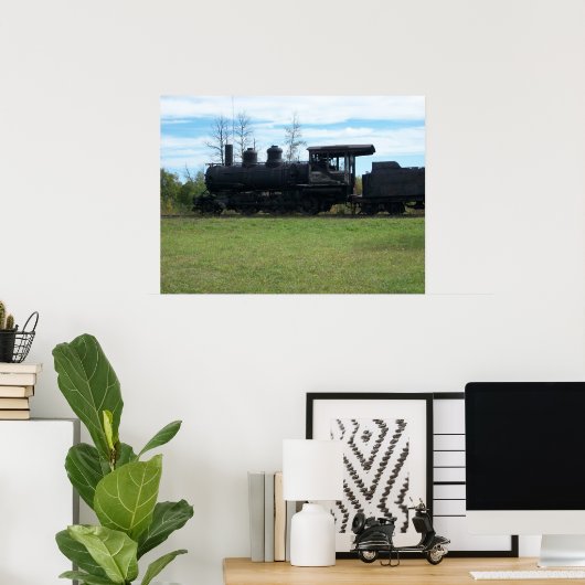 Foto van oude locomotief poster (Thuiskantoor)