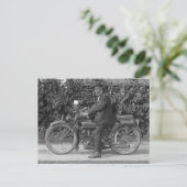  foto van oude motorfiets briefkaart (Staand voorkant)
