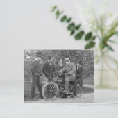  foto van oude motorfiets briefkaart (Staand voorkant)