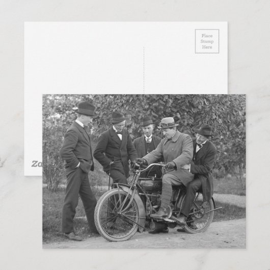  foto van oude motorfiets briefkaart (Voorkant / Achterkant)