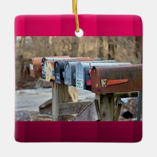 Foto van oude postvakken keramisch ornament (Voorkant)