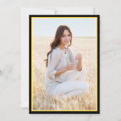 Foto van ouders Black Gold Yellow Afstuderen Aankondiging (Achterkant)