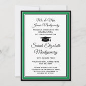 Foto van ouders Green White en Black Afstuderen Aankondiging (Voorkant)