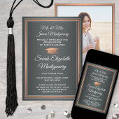 Foto van Ouders Grijze Koper & Wit Afstuderen Aankondiging