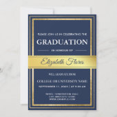 Foto van ouders Navy Goud en Witte Afstuderen  Aankondiging (Voorkant)