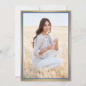 Foto van ouders Royal Blue en Gold Afstudeerfeest Aankondiging (Achterkant)