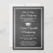 Foto van ouders schoolbord & witte afstuderen aankondiging (Voorkant)