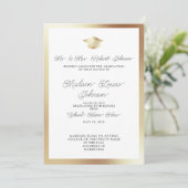 Foto van ouders White Black & Gold Afstuderen Kaart (Staand voorkant)