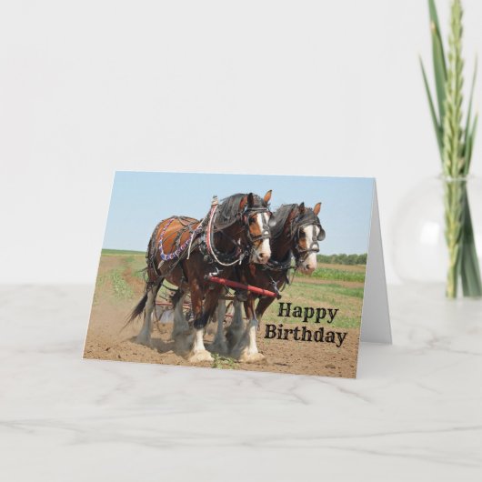 Foto van Paarden Clydesdale Farming Birthday Kaart (Voorkant)