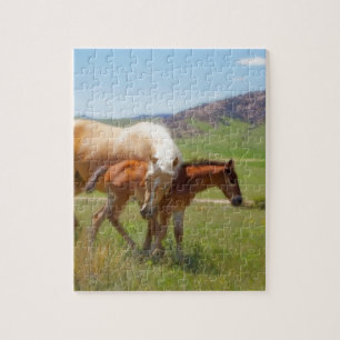 Foto van paarden en foal Home en Kitchen Decor Legpuzzel