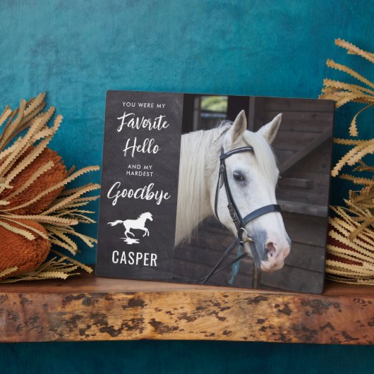 Foto van paarden - Hallo Goodbye Quote - Horse Mem Fotoplaat (Zijkant)