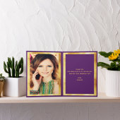 Foto van paars gouden confetti bedankkaart