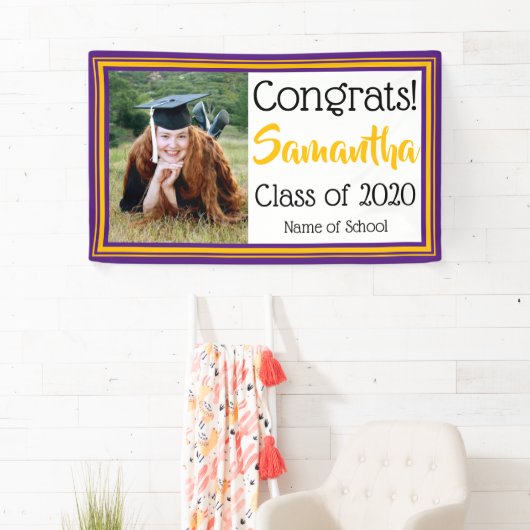 Foto van Paarse en goudscholen Spandoek (Insitu)