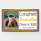 Foto van Paarse en goudscholen Spandoek (Horizontaal)