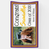 Foto van Paarse en goudscholen Spandoek (Verticaal)