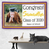 Foto van Paarse en goudscholen Spandoek